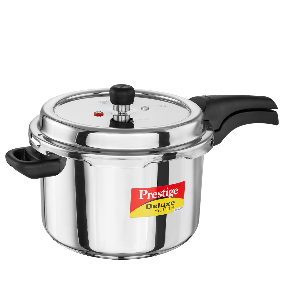 Prestige Stainless Steel Deluxe Alpha Pressure Cooker | 6.5 L | Outer Lid | 10 Year Warranty |