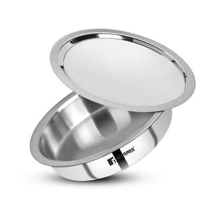 Bergner Argent Triply Stainless Steel Lagdi with Stainless Steel Lid | Durable | Food Safe |