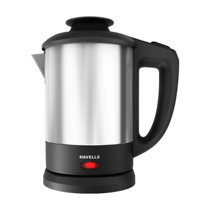Havells Steelio Electric Kettle | 1250 W | 1 L Capacity | Rust Resistant 304 Stainless Steel Tank |