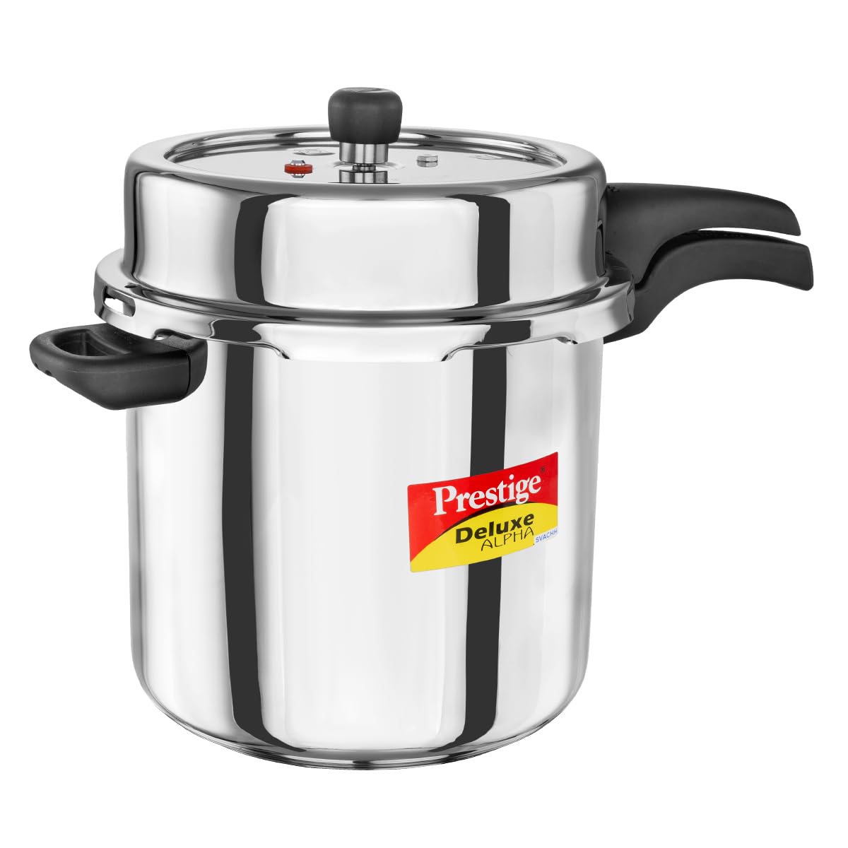Prestige Deluxe Alpha Stainless Steel Pressure Cooker | 10 Litre | 10 Years Warranty | Large |