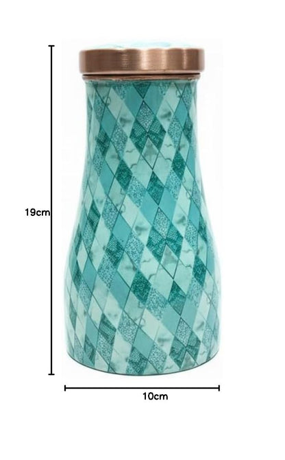 Buy Pipal Copper Pot | 500 ml | Green Crystal | Unique Look |