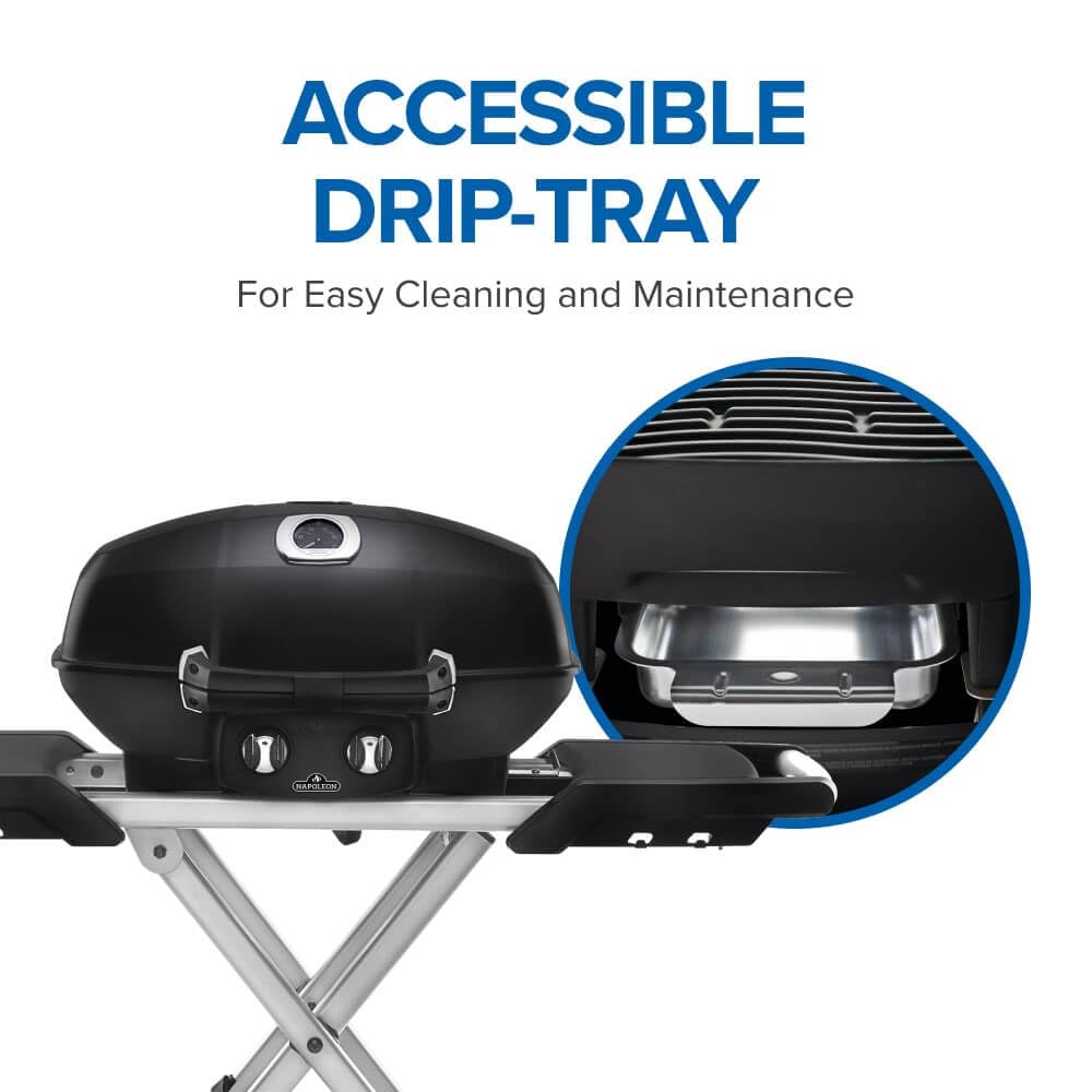 Napoleon TravelQ | PRO285X | Portable | Gas Grill | Foldable Scissor Cart | Black | 2 Burners |
