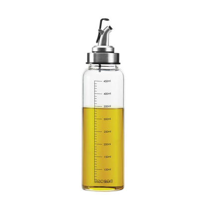 Borosil Borosilicate Glass Oil Dispenser,500 ML |Silver|