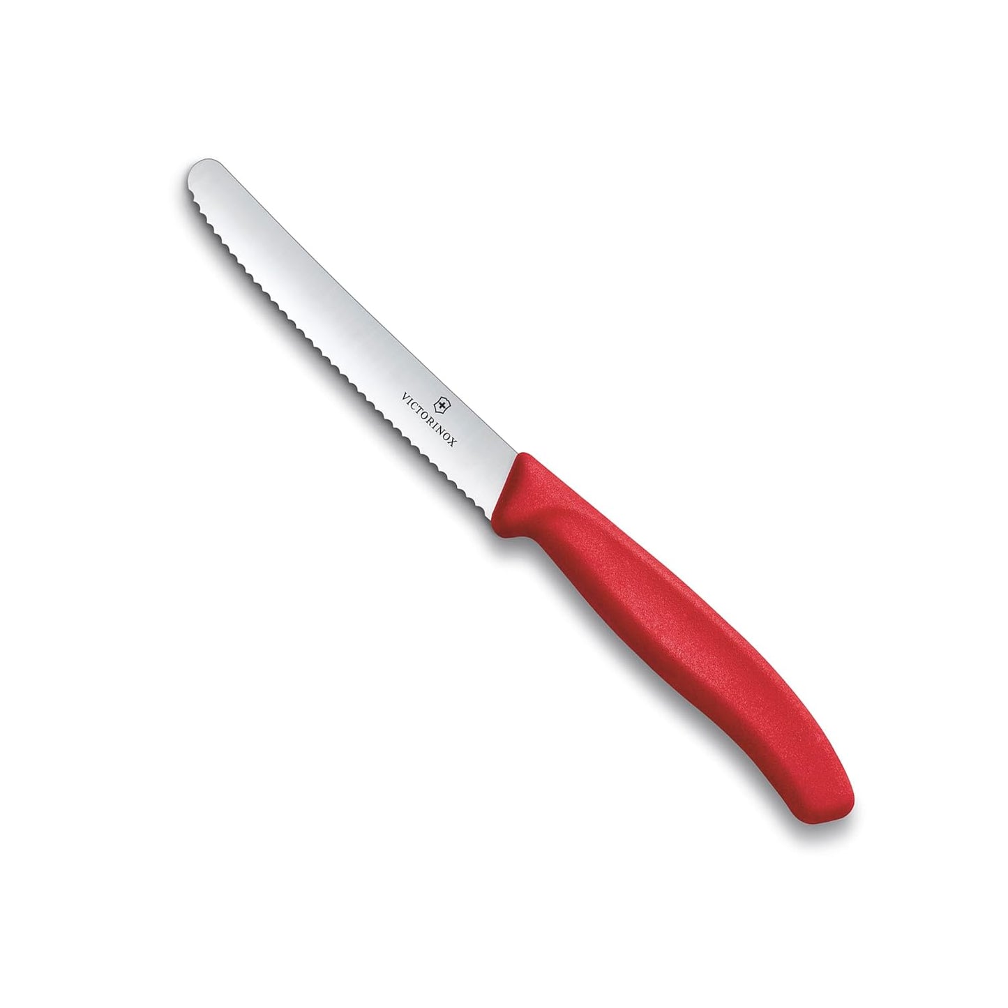 Victorinox Swiss Made | Stainless Steel Swiss Classic Paring Knife | 11 cm | Serrated Edge with Round Tip | Professional and Household Kitchen Tools |