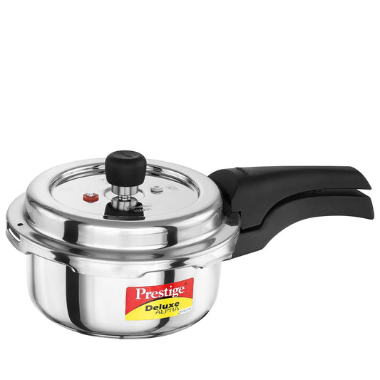 Prestige Deluxe Alpha Stainless Steel Pressure Cooker | 2 Litre | 10 years Warranty | Outer Lid |