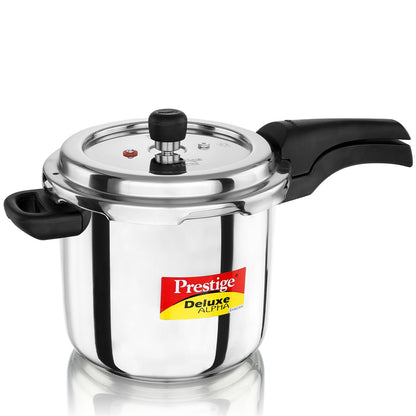 Prestige Deluxe Alpha Pressure Cooker | 5.5 Litre | 10 Years Warranty | ISI Certified |