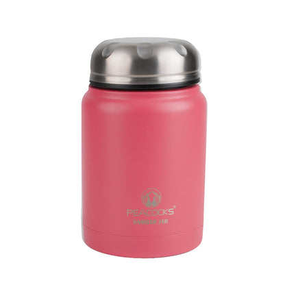 PE Birds-Peacocks Stainless Steel Food Jar | 350 ml | Hot & Cold Soup Container |