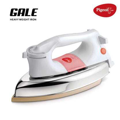Pigeon Gale Heavy Weight Dry Iron | 1000 Watts | Wrinkle Free | White and Gold |