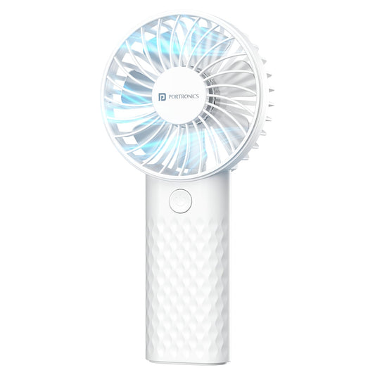 Portronics Toofan Mini 2 Portable Fan | 6 Speeds | for Travel & Office Use | Lightweight & Compact | White |