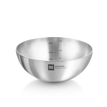 Bergner Argent Stainless Steel Tasra | Less Oil Use | Even Heat Distribution | Easy to Clean |
