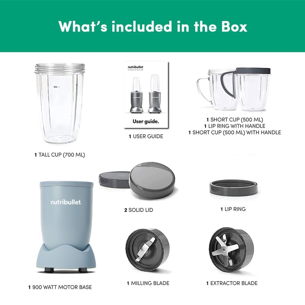 Nutribullet PRO Blender | 900 Watt | Slate | 3 Unbreakable Jars |