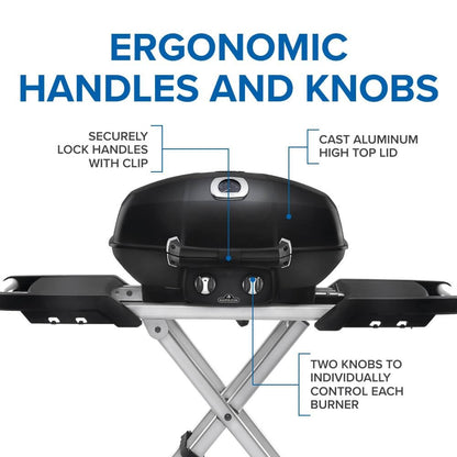Napoleon TravelQ | PRO285X | Portable | Gas Grill | Foldable Scissor Cart | Black | 2 Burners |