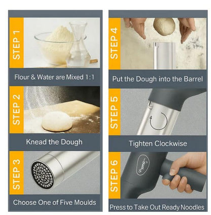 Pigeon Electric Rechargeable Idiyappam and Noodle Maker | Pasta Machine | 7 Molds |