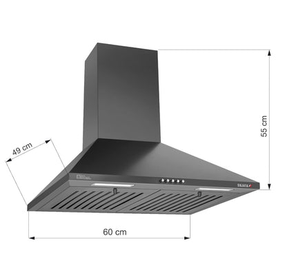 Sujata Jade 60 cm Chimney| Kitchen Chimney For Home | Dual Baffle Filter | High Air Suction |
