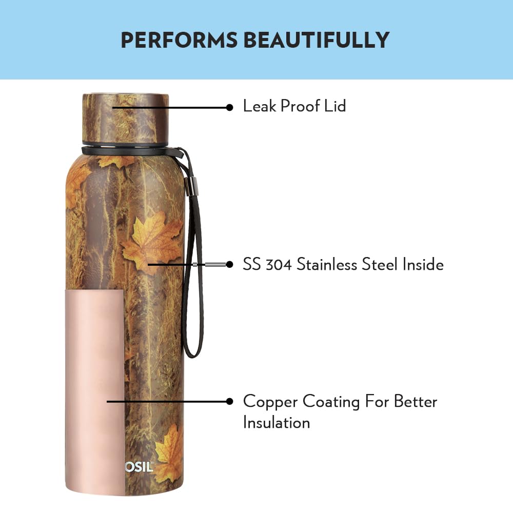 Borosil Hydra Trek Stainless Steel Water Bottle | 700ml | Mapple |