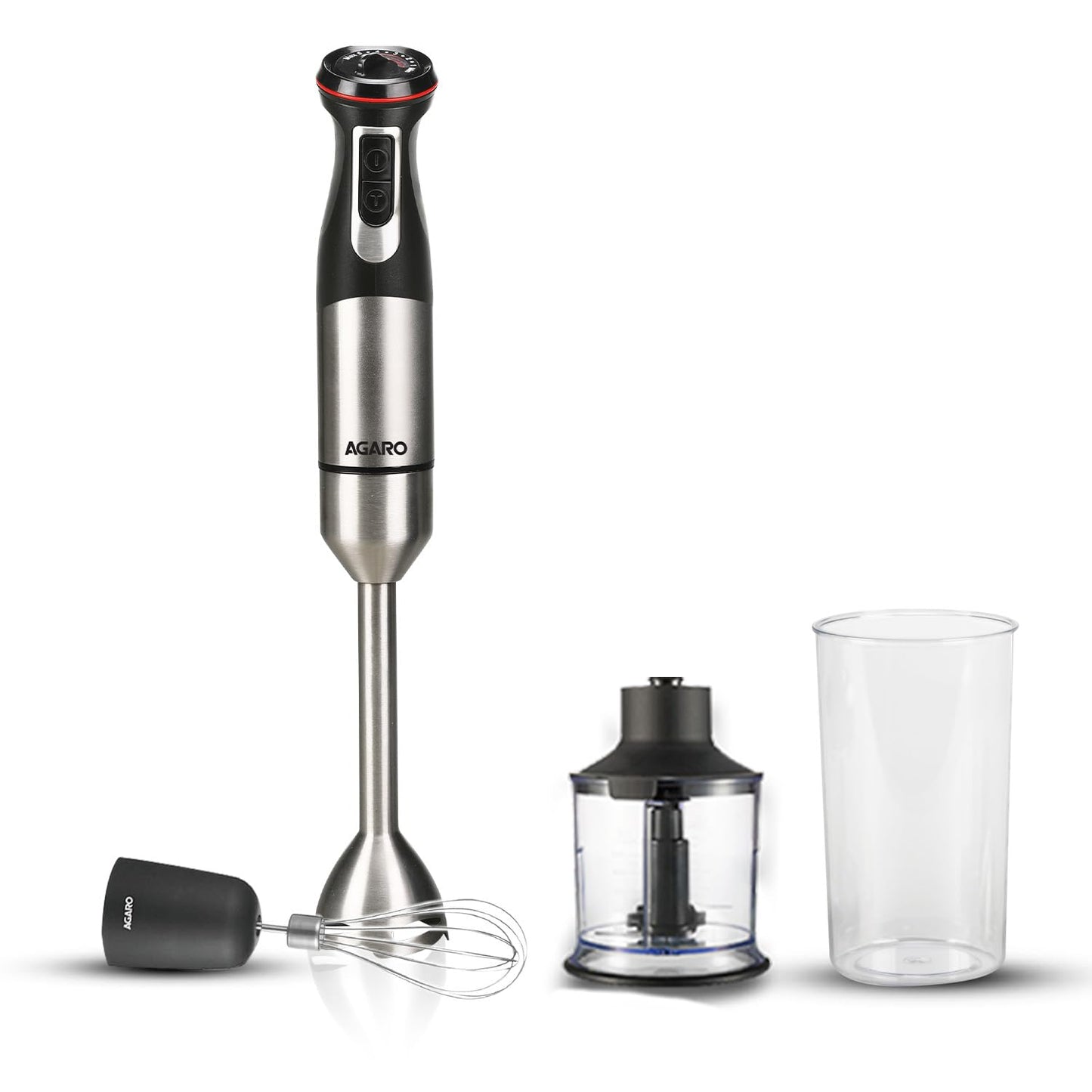 Agaro Grand Hand Blender with Chopper, Jar & Whisker | 1000W | Black |