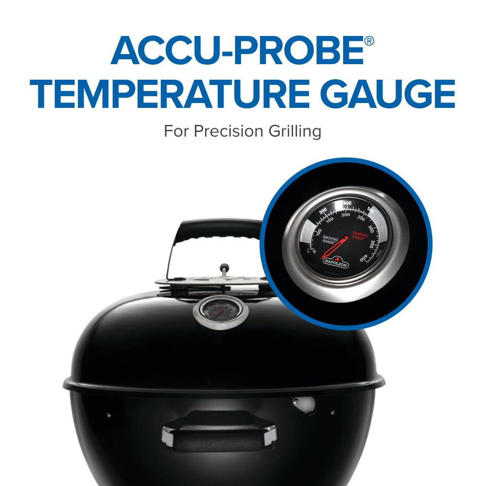 Napoleon Charcoal Kettle Grill | Black | BBQ | Temperature Control |