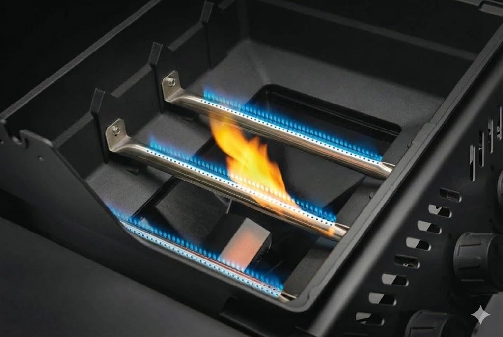 Napoleon Freestyle 365 | Flame Side Burner | Black | LPG Gas | BBQ Grill | 3 Burner | Outdoor Barbecue |
