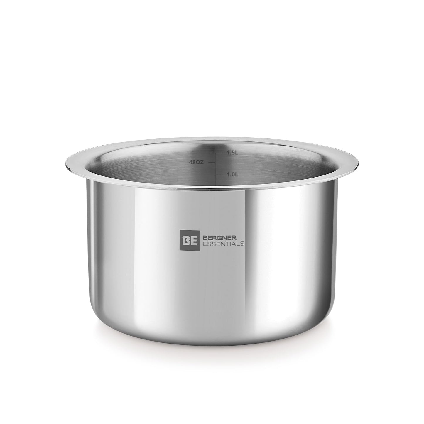 Bergner Essential Tri-Ply Stainless Steel Tope | Easy to Clean | Even Heat Distribution |