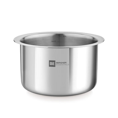 Bergner Essential Tri-Ply Stainless Steel Tope | Easy to Clean | Even Heat Distribution |
