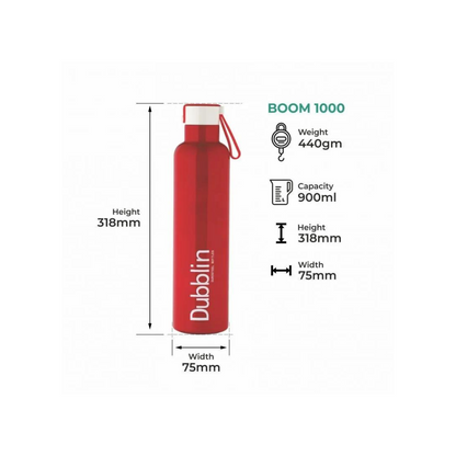 Buy Dubblin Boom Stainless Steel Water Bottle | Red |