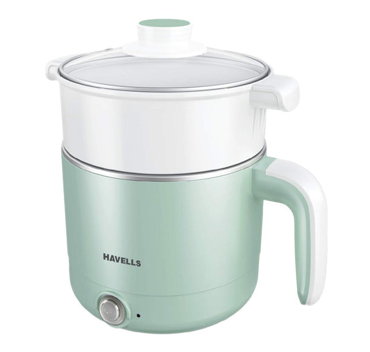 Havells Capture | 1.2 L | Multi-Cook Electric Kettle with Steamer | 650W | 304 Stainless Steel |