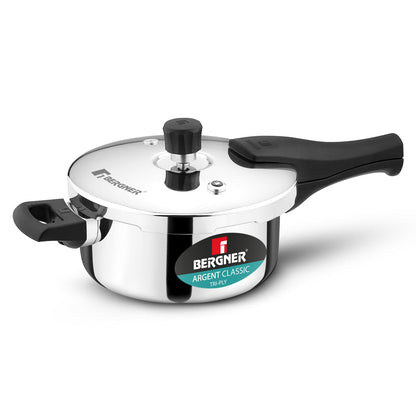 Bergner Argent Classic Triply Stainless Steel | 3.5 Litre | Even Heat Distribution |