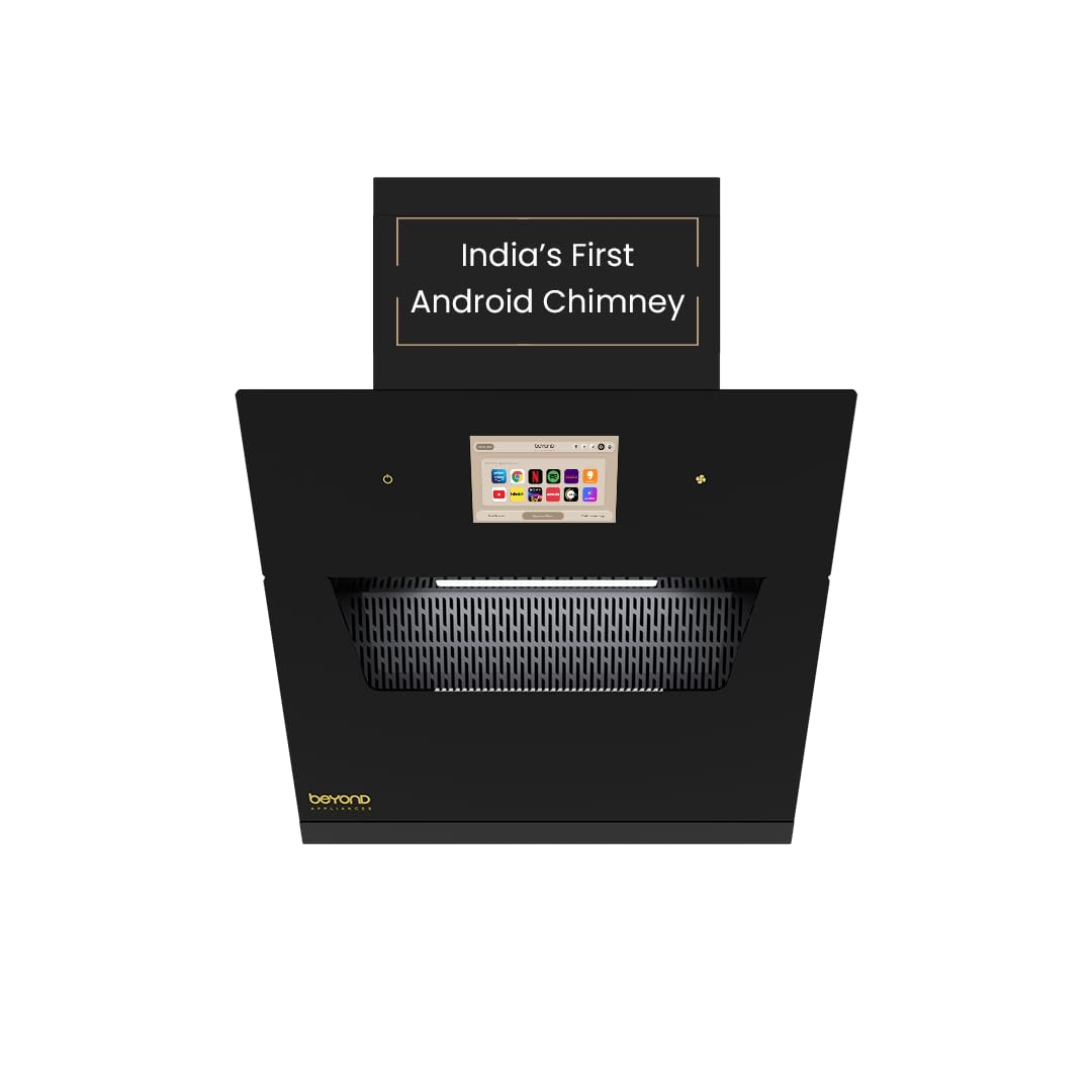 Beyond Eris Filterless Slant Kitchen Chimney with Smart Android Dashboard & Speakers | Auto Clean |