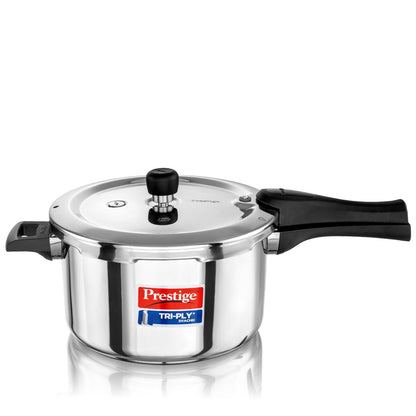 Prestige Triply Svach Pressure Cooker | 5 Litre | ISI Certified | 5 Years Warranty |