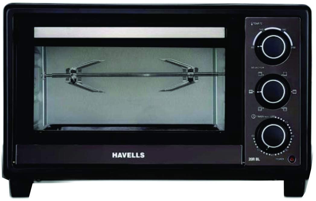 Havells 20 Litre Oven Toaster Grill | 1380W | Black | Double Glass Door