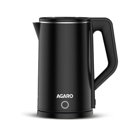 Agaro Elegant Stainless Steel Electric Kettle | 1.8 Litre | Black | Auto-Shut off |