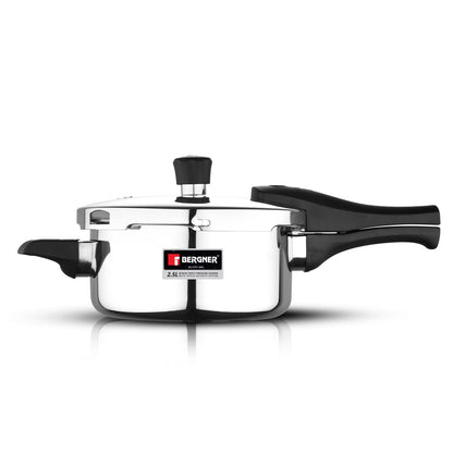 Bergner Argent Triply Stainless Steel Pressure Cooker | 2.5 Litres | Sturdy Handle |