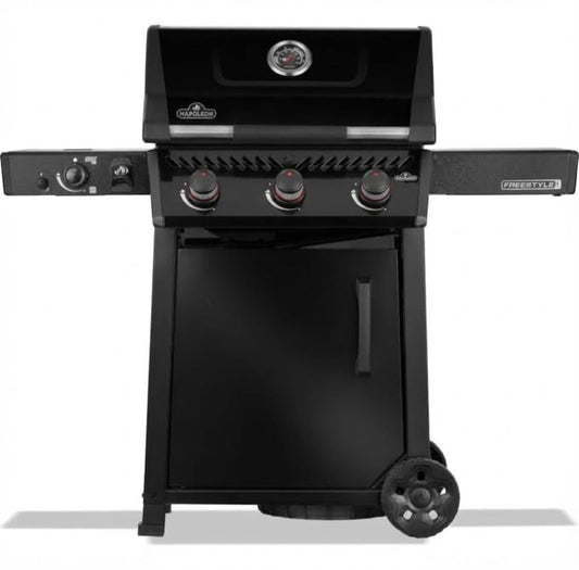 Napoleon Freestyle 365 | Flame Side Burner | Black | LPG Gas | BBQ Grill | 3 Burner | Outdoor Barbecue |