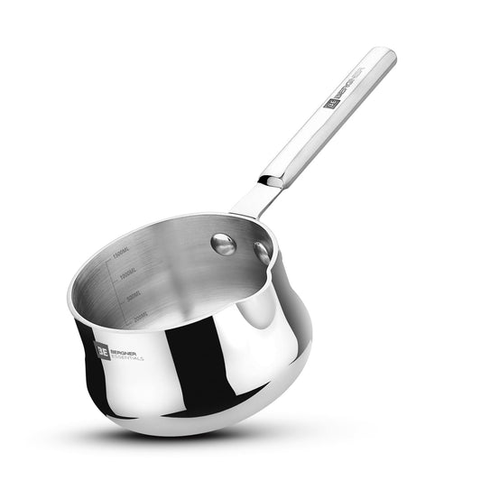Bergner BE Triply Stainless Steel Tea,Coffee & Milk Warmer | 1.5L | Fast Heating, Durable & Easy to Clean |