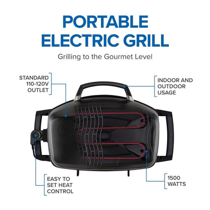 Napoleon TravelQ | PRO285E | Portable Electric Grill | Black | Small Outdoor Spaces |