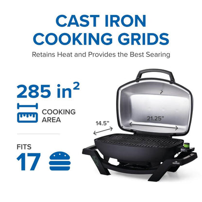 Napoleon TravelQ | PRO285E | Portable Electric Grill | Black | Small Outdoor Spaces |