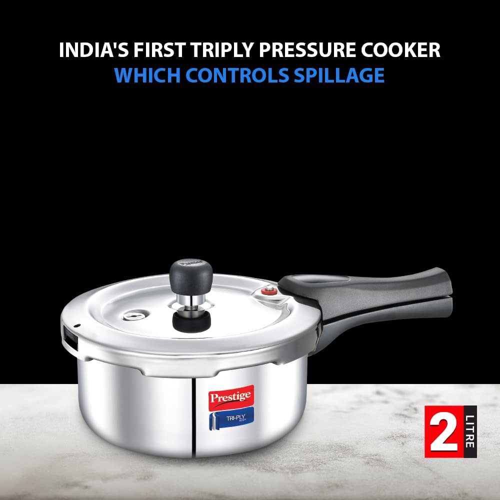 Prestige Triply Svach Pressure Cooker | 2 Litre | ISI Certified | 5 Years Warranty |