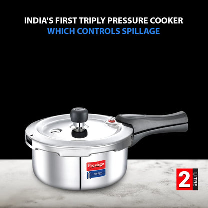 Prestige Triply Svach Pressure Cooker | 2 Litre | ISI Certified | 5 Years Warranty |