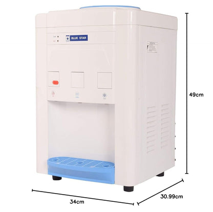 Blue Star Table Top Water Dispenser | BWD3TTGA | Hot, Cold & Normal Water| 3 Litre | White |