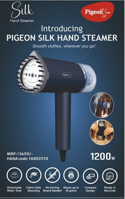 Pigeon Silk Handheld Garment Steamer | Slim & Travel Friendly | Horizontal & Vertical Steaming | Blue |