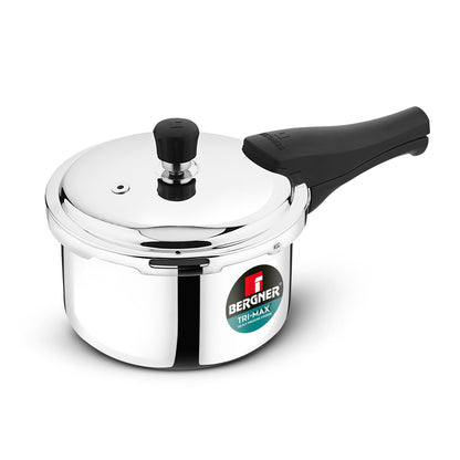 Bergner Junior Trimax Triply Pressure Cooker | 1.5 Litre | Measuring Scale Inside |
