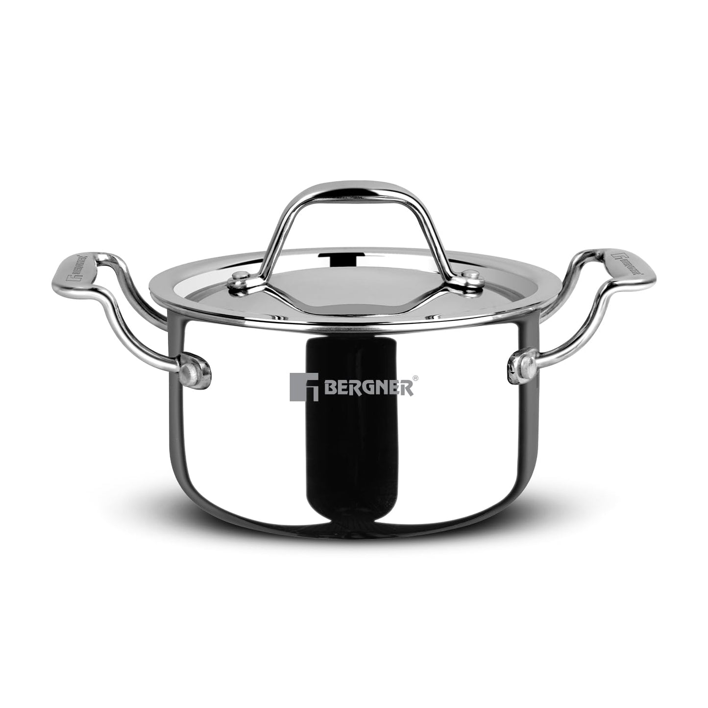 Bergner Argent Junior Chef Triply Stainless Steel Casserole With SS Lid | Easy to Clean |