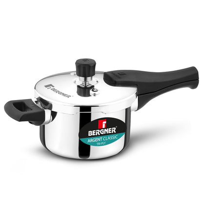 Bergner Argent Triply Stainless Steel Pressure Cooker | 2.5 Ltr |