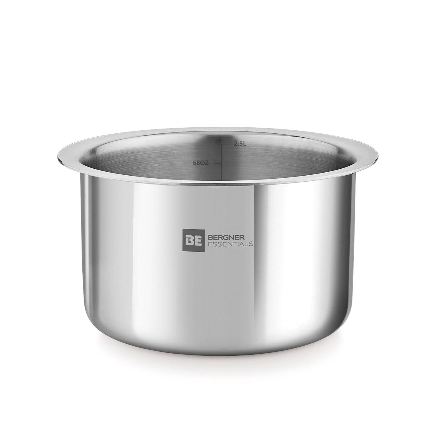 Bergner Essential Tri-Ply Stainless Steel Tope | Easy to Clean | Even Heat Distribution |