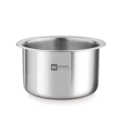 Bergner Essential Tri-Ply Stainless Steel Tope | Easy to Clean | Even Heat Distribution |