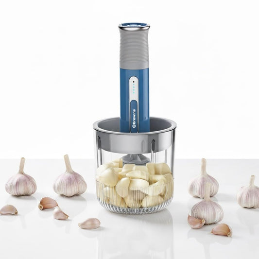 Brewine USB Cordless Vegetable Chopper & Garlic Peeler | 400 ml | 3 Mini Bowls Included |