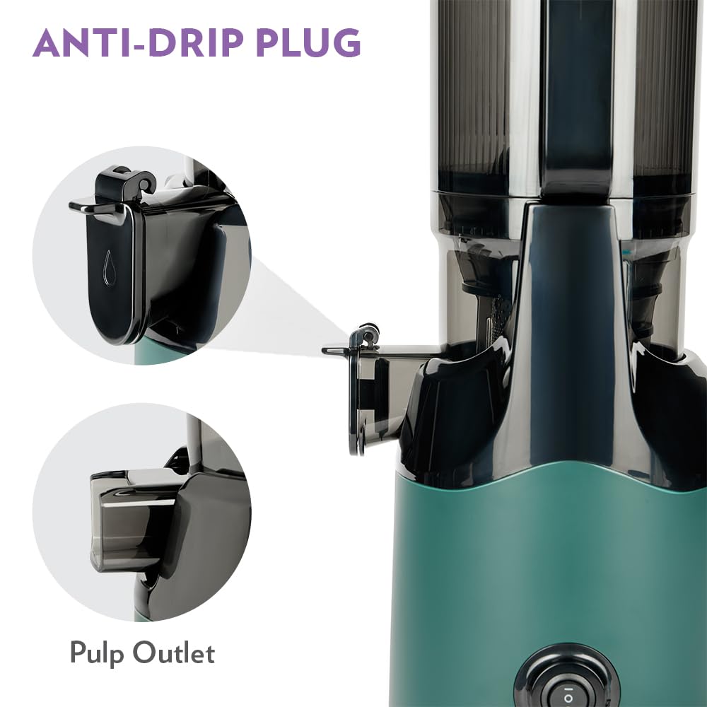 Borosil Vita Rich Cold Press Juicer | Green | 250W | Low Noise Motor |