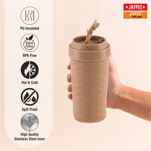 JAYPEE Luxip Sipper Pu Insulated Inner Stainless Steel | 385ml | Brown |