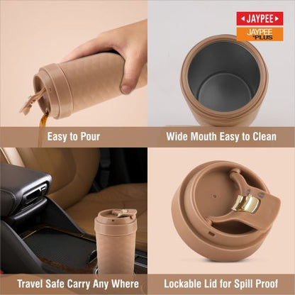 JAYPEE Luxip Sipper Pu Insulated Inner Stainless Steel | 385ml | Brown |