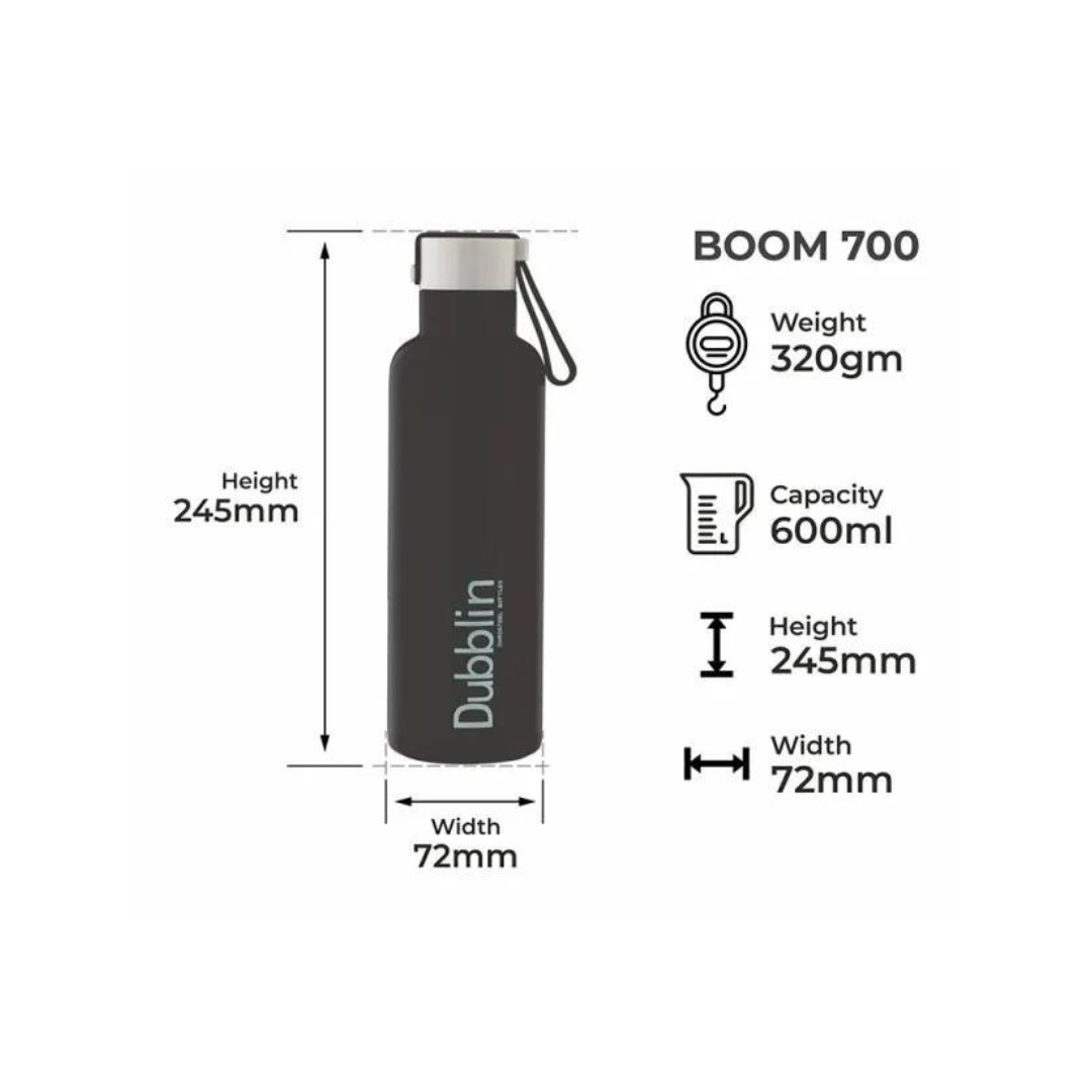 Buy Dubblin Boom Stainless Steel Water Bottle | Black |